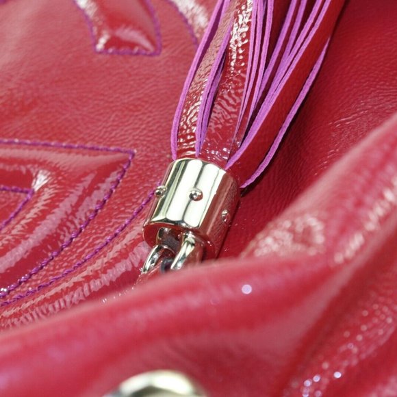 Gucci Patent Pink Soho Fringe Tassel Chain Tote 2way Fuchsia 1GK0104K - Picture 12 of 12